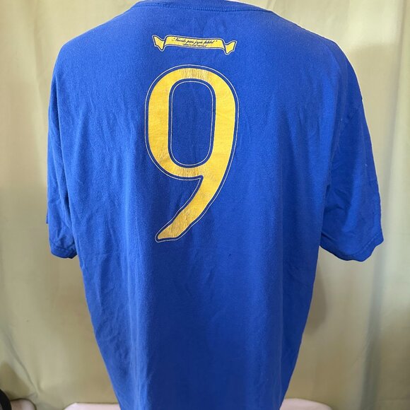 Vintage Ronaldo Brazil #9 Football Nike Blue T Shirt Large Cotton Born to Play - Picture 3 of 3